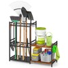 DAOUTIME Garage Tool Organizer with 2-tier Wooden Shelves, Yard Tool