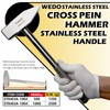 WEDO Cross Pein Hammer with Stainless Steel Handle, Engineers'Hammer, Stainless