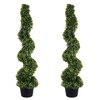 4FT Artificial Boxwood Spiral Topiary Trees, 4ft Tall (2 Pieces)