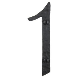Spanish Rustic Hammered Wrought Iron Address Number 4 inch 1 (Black)