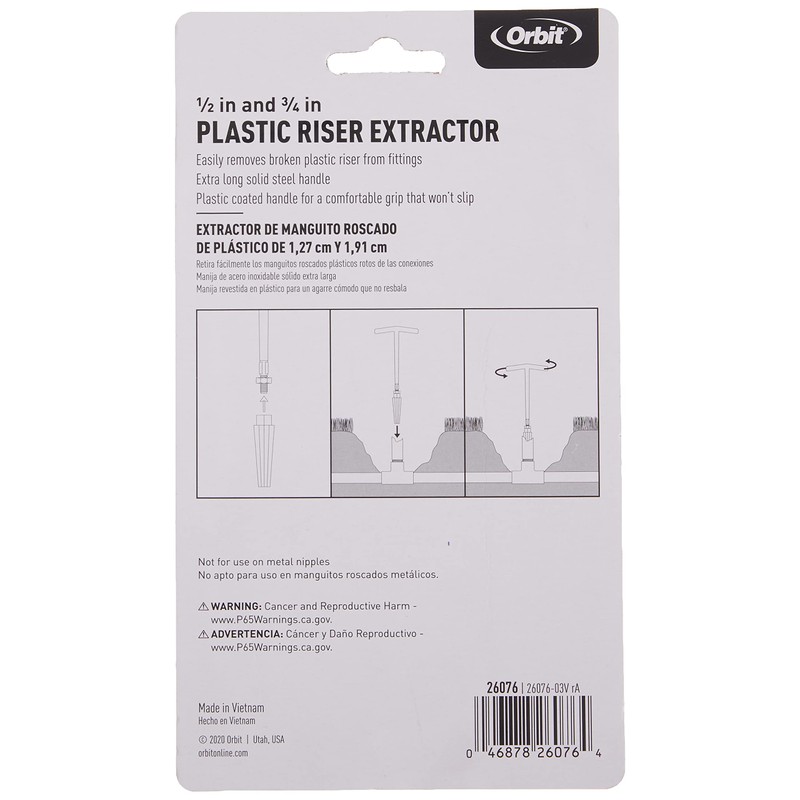 Orbit 26076 1/2" & 3/4" Sprinkler Riser Extractor