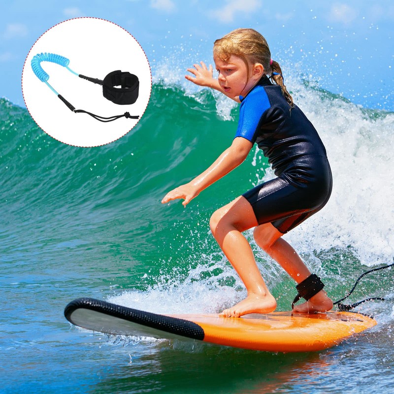 PATIKIL 7.9ft x 7.2mm Surfboard Leash, Coiled Leashes with Plug