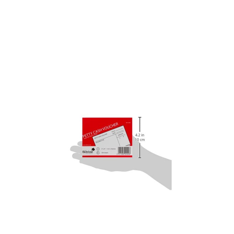 Silvine Petty Cash Voucher 100 Sheets, red, 5x4