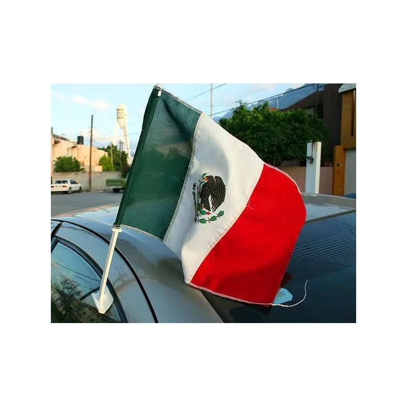 Bandera México Auto Ventana Viva México Fiestas Patrias