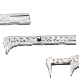 Retro Vernier Caliper Mini Sliding Pocket Caliper Metal Double Scale for Measuring Gemstones and Jewelry Components Bead Wire Guitar Repair 80 mm /3.15" by G.S Online Store