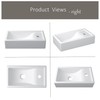 MEJE 16-Inch Wall Hung Basin Sink Combo, Small Cloakroom Basin,