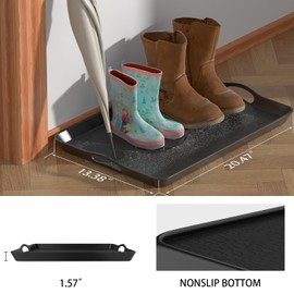Large Boot Tray for Entryway, 20.47"x13.38" Heavy Duty Boot Mat Tray 2 Packs, Waterproof Plastic Shoe Mat with Dual Ear Handle, Indoor/Outdoor Multi-Purpose Mats for Shoes, Garden, Pets