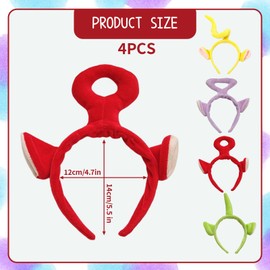 ZNDFTW Teletubbies Headbands 4 Pack – Cute Hair Accessories for Kids & Adults | Teletubbies Costume Dress-Up Set | Birthday Decorations & Party Props