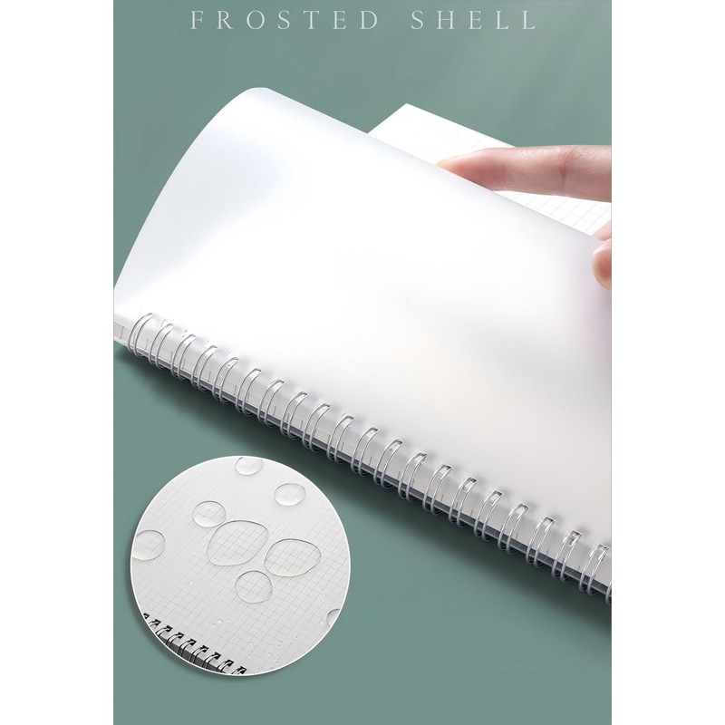 LORJE 1 Pack A5 Spiral Notebook, 80 Sheet Thick Paper,