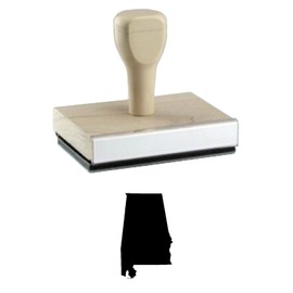 Infusion Alabama State Rubber Stamp, 2 X 1'' Wood Stamp