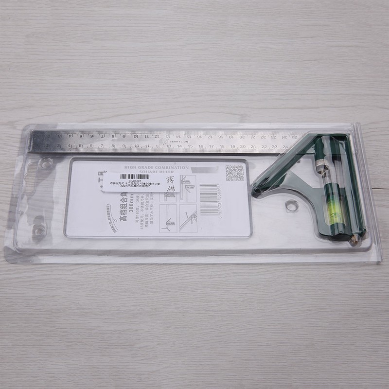 300mm Adjustable Stainless Steel Square Angle Ruler 45/90 Degree with