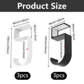 Pack of 6 Table Hooks, Bag Holder for Table, Table Handbag Holder Hooks, Table Hooks for Bag, Non-Slip Bag Hook Holder, Handbag Bag Hanger for Office Tables, Study Tables