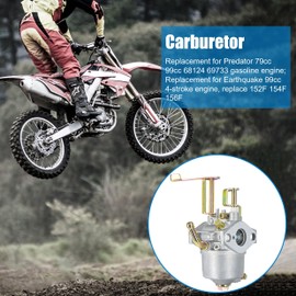 Eamonhigh 79cc Carburetor & Gaskets Replacement for Predator 79cc 99cc 68124 69733 Gasoline Engine, Carb with Fuel Filter Replacement for Coleman CT100U CC100X 98cc Mini Bike Go Kart 154F