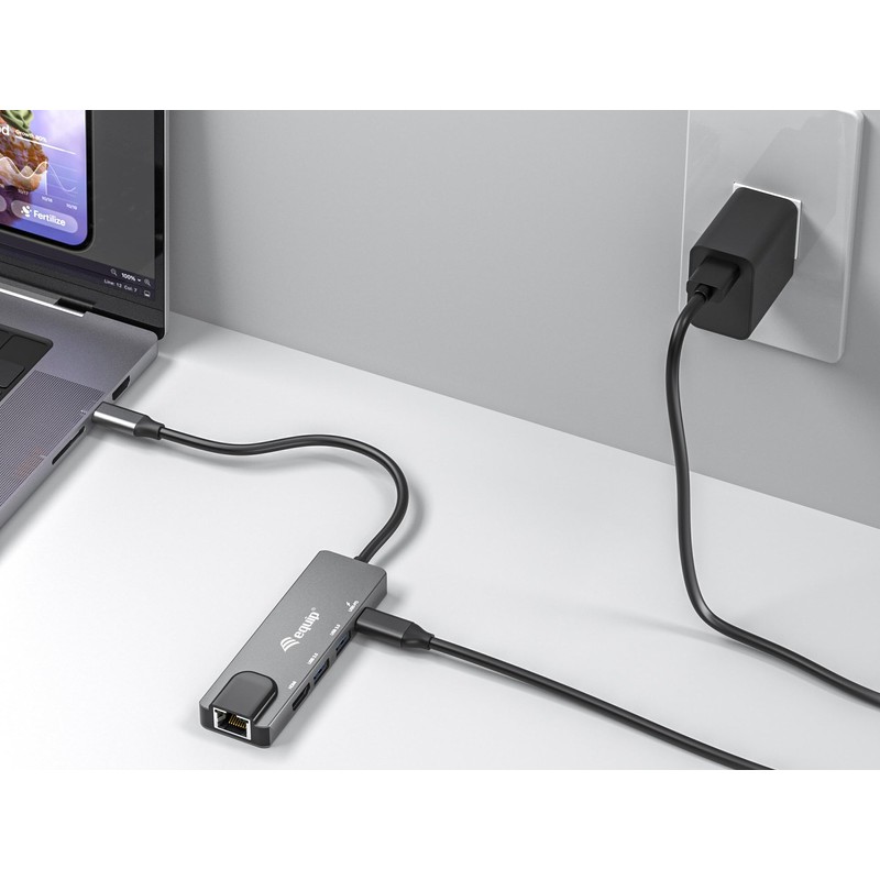 Equip 133489 USB-C 5-in-1 Multifunction Adapter HDMI Gigabit LAN USB