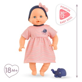 Corolle - My First Calypso Baby Doll with Bath Toy, Whale, 30 cm, from 18 Months, 9000100860