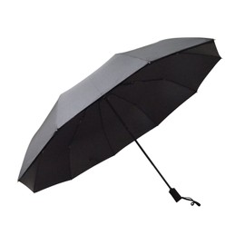 PRODUCK Produck Folding Umbrella, Large, One-Touch, Automatic Opening/Closing with 10 Ribs, Durable, Storage Pouch, 54.4 inches (138 cm), Black, Large enough for 2 people, Black