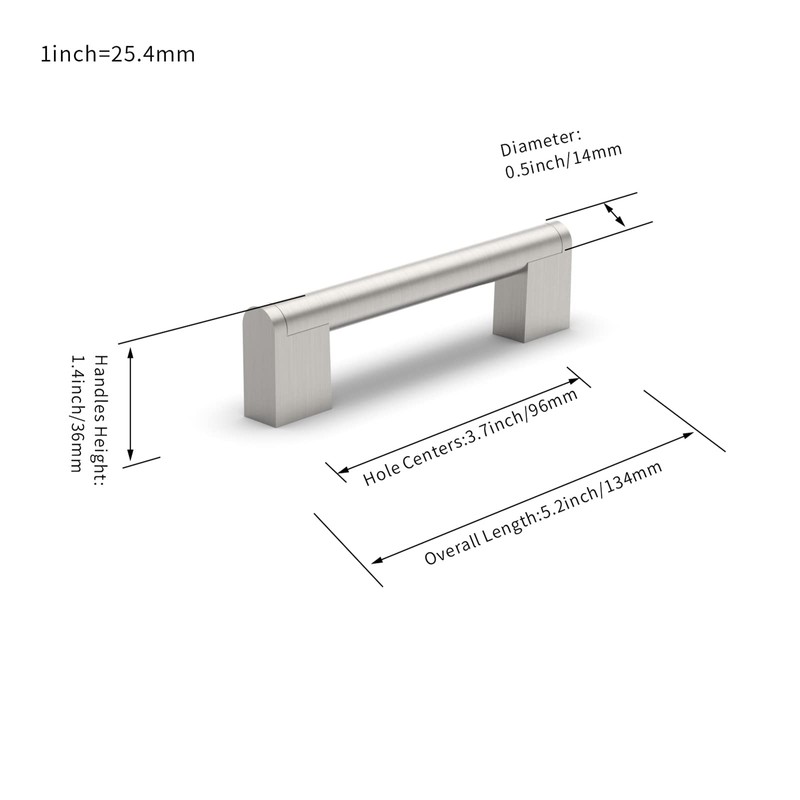 FURNIWARE 10 Pack Cabinet Pulls, Hardware Drawer Handles, Stainless Steel