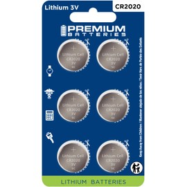 Premium CR2020 Lithium 3V Coin Cell - Japanese Engineered High Capacity Batteries (6 Pack)