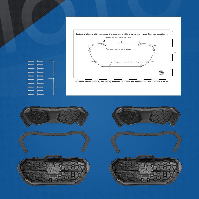 KEMIMOTO UTV Windshield Vents, 2PCS Universal Windshield Vent Fits Polycarbonate