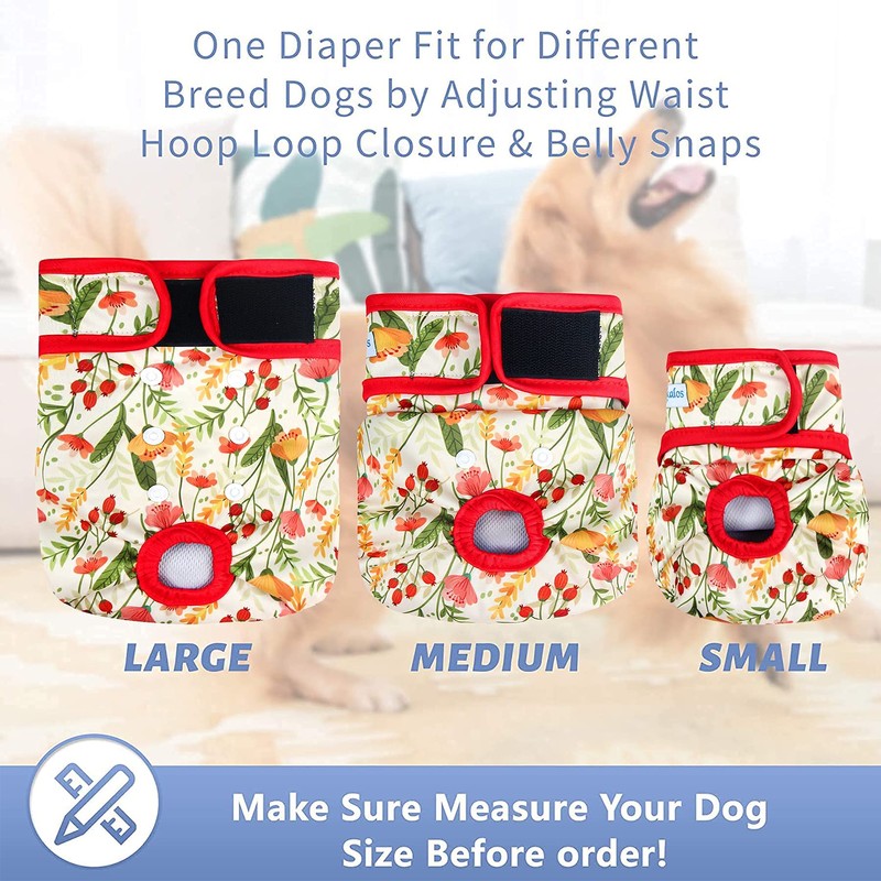 Leekalos Reusable Washable Dog Diapers Female (3 Pack) - Highly