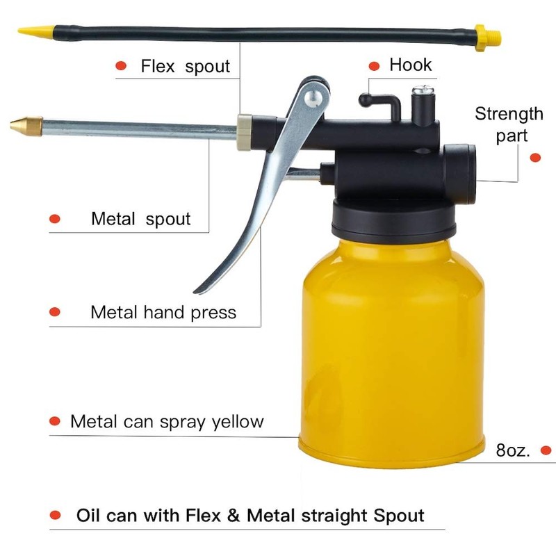 Junchi Hand Pump Oiler Can Professional Level 8 oz. Capacity
