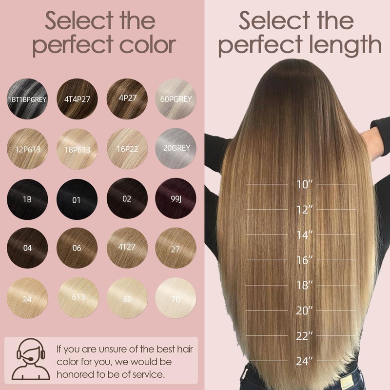 20 + 40 Pieces Real Hair Tape Extensions