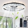 Depuley Modern Ceiling Fan with Light: 20-Inch Dimmable White Small