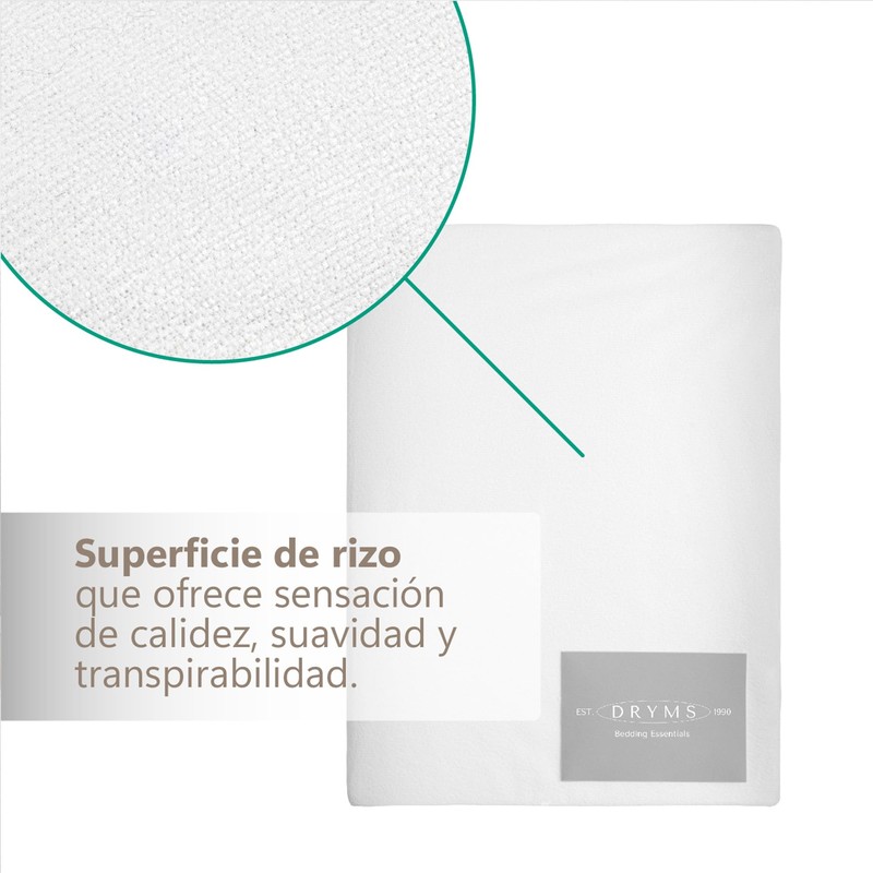 Terry cloth mattress protector, waterproof, breathable, anti-dust mite, elastic all