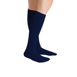 Juzo Soft 15-20 mmHg Compression Stockings, Knee High, Closed Toe | Compression Socks for Women/ Men for Tired, Aching or Swollen Legs, Minor Varicosities | Navy, Large (IV) Short