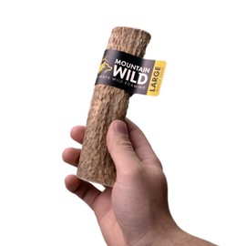 MOUNTAIN WILD Whole Antler Dog Chew, Mineral-Rich Antlers for Dogs, No Mess, No Odor, Long Lasting for Aggressive Chewers, for Medium and Large Dogs (Large)