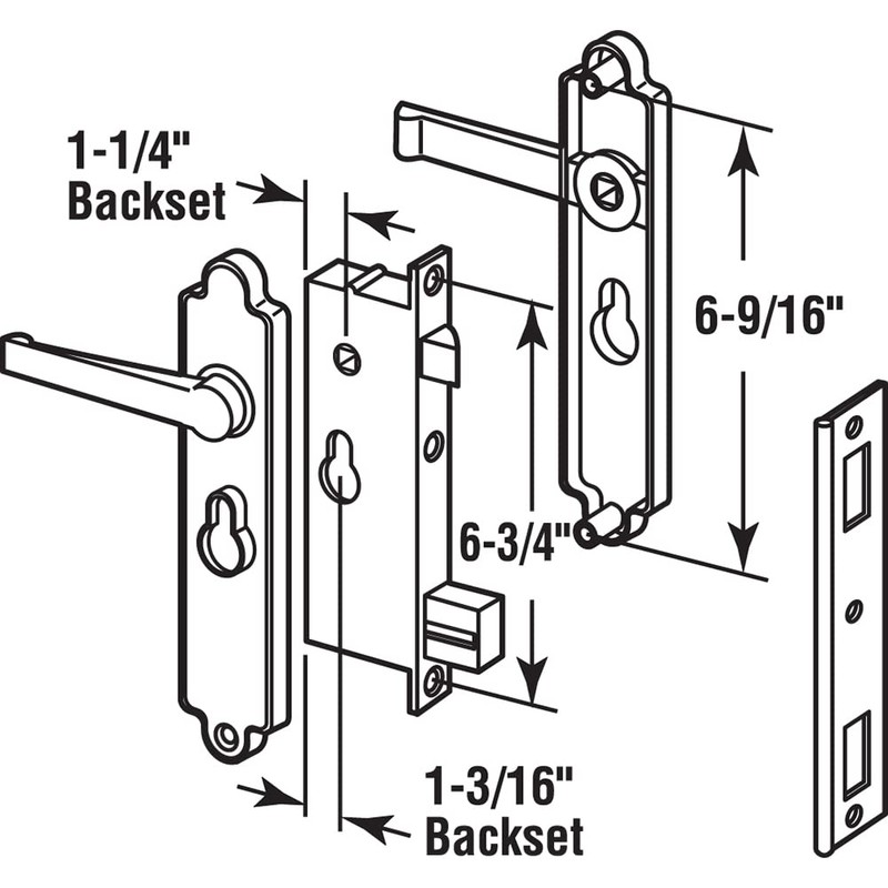 Prime-Line K 5092 Steel and Diecast Security Door Keyed-Locking Mortise