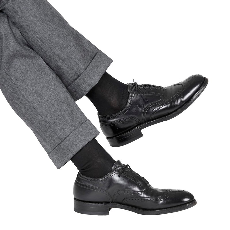 Fukusuke Fun: BUSINESS 3FV02WVA Men's Plain Crew Length Socks, 5