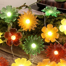 Bartlett Flower Garland with lights Artificial Flower String Lights USB Plug in or Battery Powered Floral Lights 20LED 8.5ft Wall Decoration Room