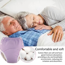 DEEYOTA Adult Elastic Button Cloth Diaper with a Diaper,Adult Cotton Cloth Diaper,Adjustable Diaper Pants,Leak-Proof,Easy to Put on and Take Off,Suitable for Bedridden,Elderly and Incontinent People