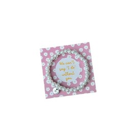 Pearl Bracelet with Initial | Flower girl bracelet | We can't Say I Do without you | Bridesmaid Bracelet | Wedding favours (H)