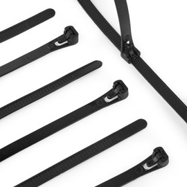 Heavy-Duty Reusable Zip Ties – 8-Inch 200 x 7.6mm, 120 lbs Tensile Strength, UV-Resistant Nylon Cable Ties for Indoor/Outdoor Use (100-Pack)