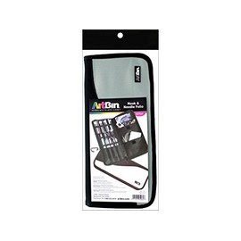 ArtBin 6875AG Hook & Needle Folio, Portable Knitting & Crochet Organizer, [1] Zippered Poly Canvas Case, Gray/Black