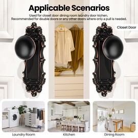 CEYMIO Dummy Door Knobs Interior 2 Pack Oil Rubbed Bronze Door Knob Antique Door Handle Vintage Door Pulls for Pantry Door Hallway