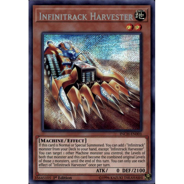 Yu-Gi-Oh! - Infinitrack Harvester - INCH-EN001 - Secret Rare - 1st Edition - Infinity Chasers