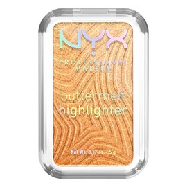 NYX Professional Makeup Buttermelt Highlighter, Iluminador Cremoso, 12 horas de Duración, Acabado Brillante y Natural, Fórmula Vegana, Tono Butta Bling, 5 g