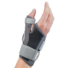 MUELLER Estabilizador de pulgar ajustable para ajustar, unisex, negro, talla única, ideal para tenosinovitis de Quervains, soporte para pulgar para dolor y apoyo de artritis, se puede llevar en ambas