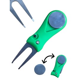 Golf Pitchmark Repairer Green Divot Tool Repair Magnetic Ball Marker Flip Pocket Golf Accessories Pitch Mark