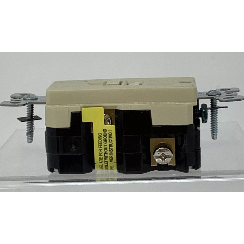 Leviton 8598-I Ivory Smart Lock GFCI Duplex 2 Pole Receptacle