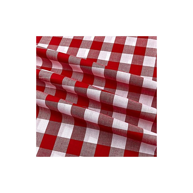 Richcheck 60" Gingham Check 1" Red, Fabric by the Yard
