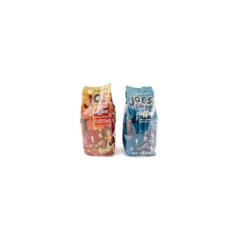 Trader Joes Ground Coffee Variety Bundle 2 Flavors - Regular,