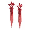 EVER FAITH Star Tassel Clip-on Earrings for Women Girls, Crystal