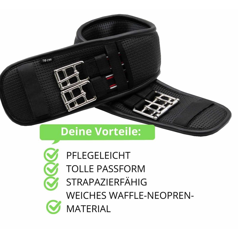 AMKA Short Waffle Neoprene Strap with Elastic and Roller Buckles,