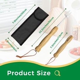 Set of 2 Barbecue Skewers Barbecue Fork Skewers Extendable Barbecue Skewers Telescopic Marshmallow Barbecue Cutlery Set for Camping Grill Length 81 cm
