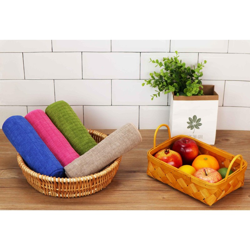 gryeer 8 Pack Tea Towels, 100% Microfibre, Soft, Super Absorbent