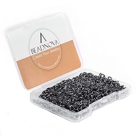 BEADNOVA 4mm Gun Black Jump Rings for Jewelry Making Open Jump Rings for Keychains and Necklace Repair (300Pcs)